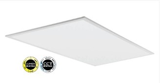 2X4 LED FLAT PANEL WHITE, LUMEN SELECTABLE AND KELVIN FIELD SELECTABLE KELVIN, UNV, DLC